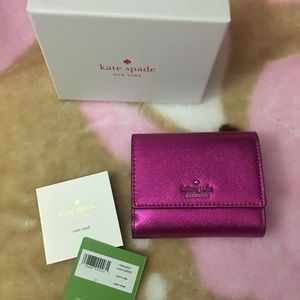 Metallic pink wallet kate spade